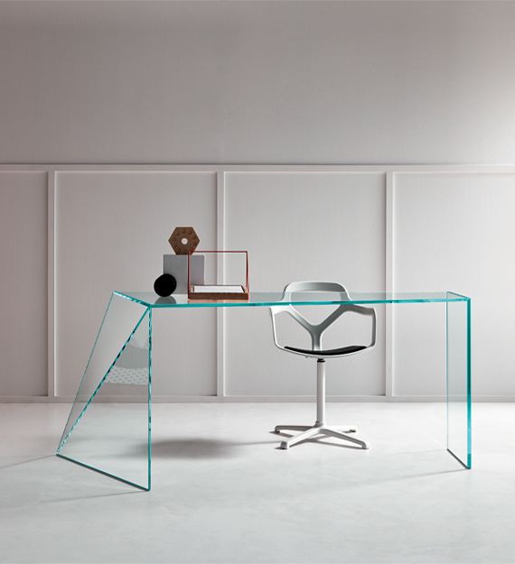 Tonelli Penrose Glass Office Desk, Glass